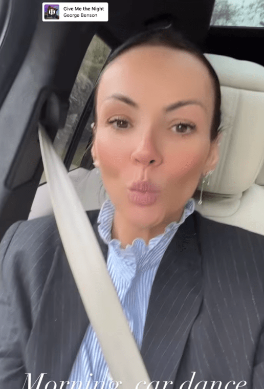 Martine McCutcheon pouted on an early morning car ride