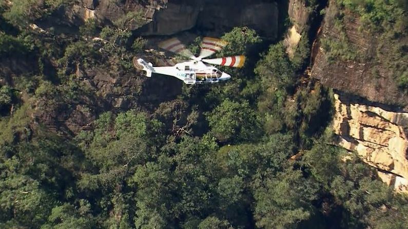 Rescuers used two helicopters to reach the victims in Australia’s Blue Mountains