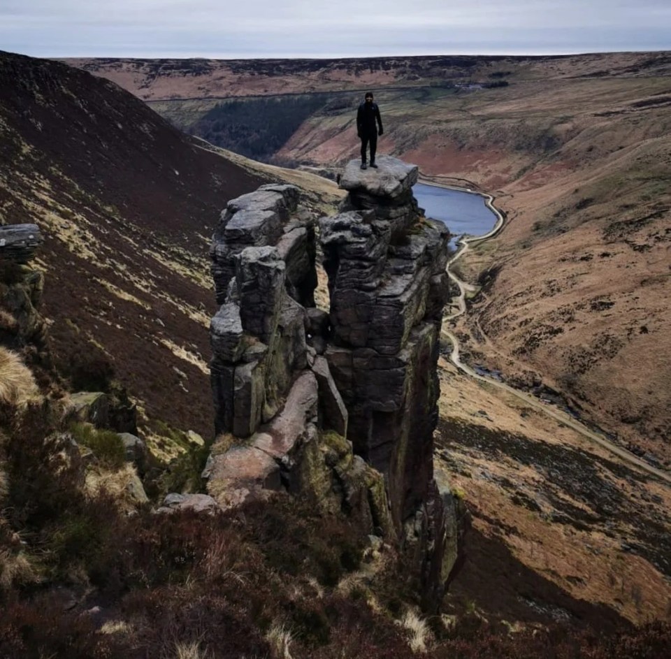 Imran plunged just after this picture was taken on the Trinnacle Trail in the Peak District