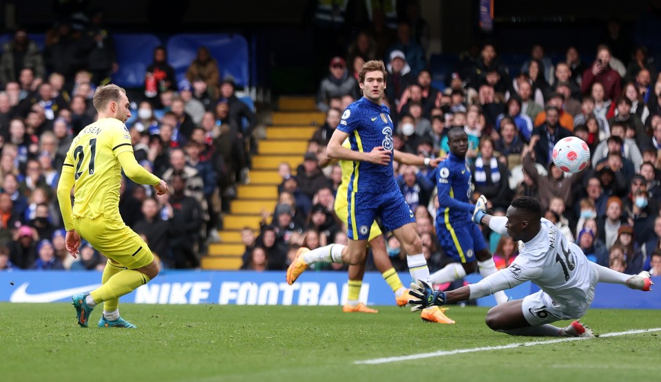 Eriksen was picked out in the box by Bryan Mbeumo just minutes after Brentford had equalised