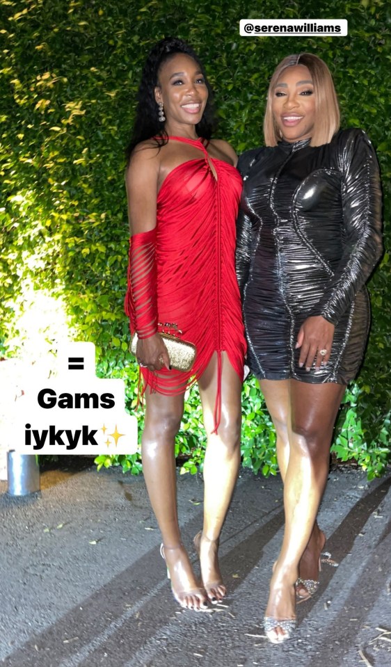 Serena Williams dazzled in a red mini dress alongside sister Venus