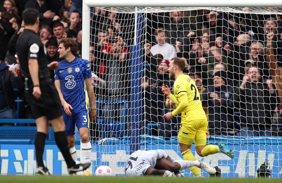 Eriksen fired the Bees ahead 2-1 in the west London derby