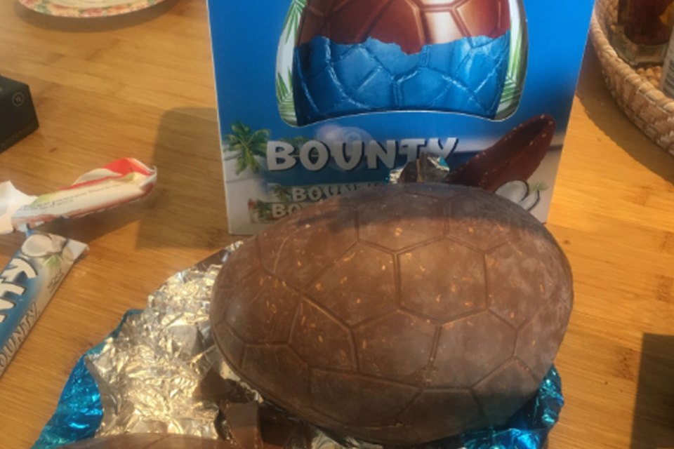 A shopper complained that a Bounty Easter egg was discoloured.