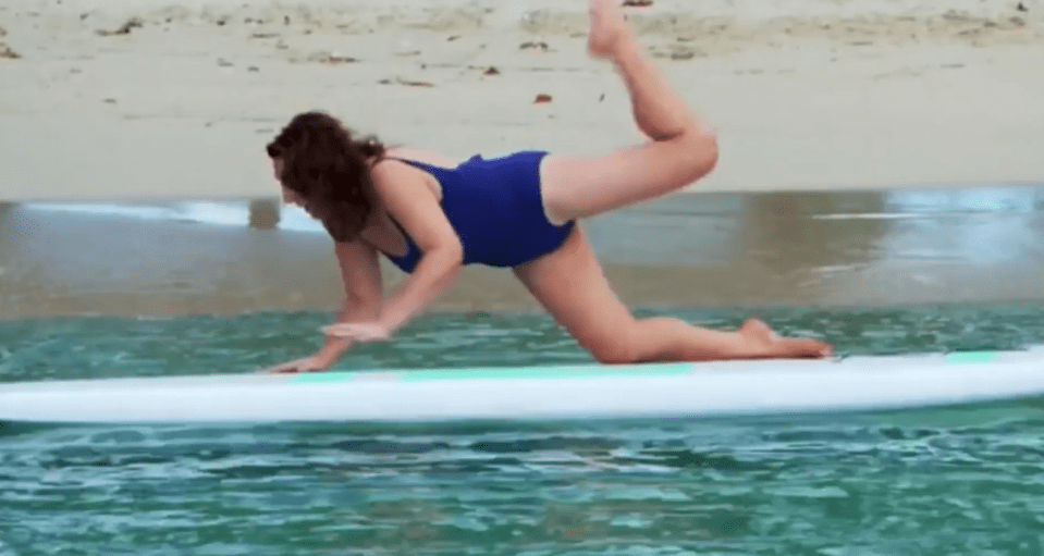 Jane tumbled into the water as she tried one pose