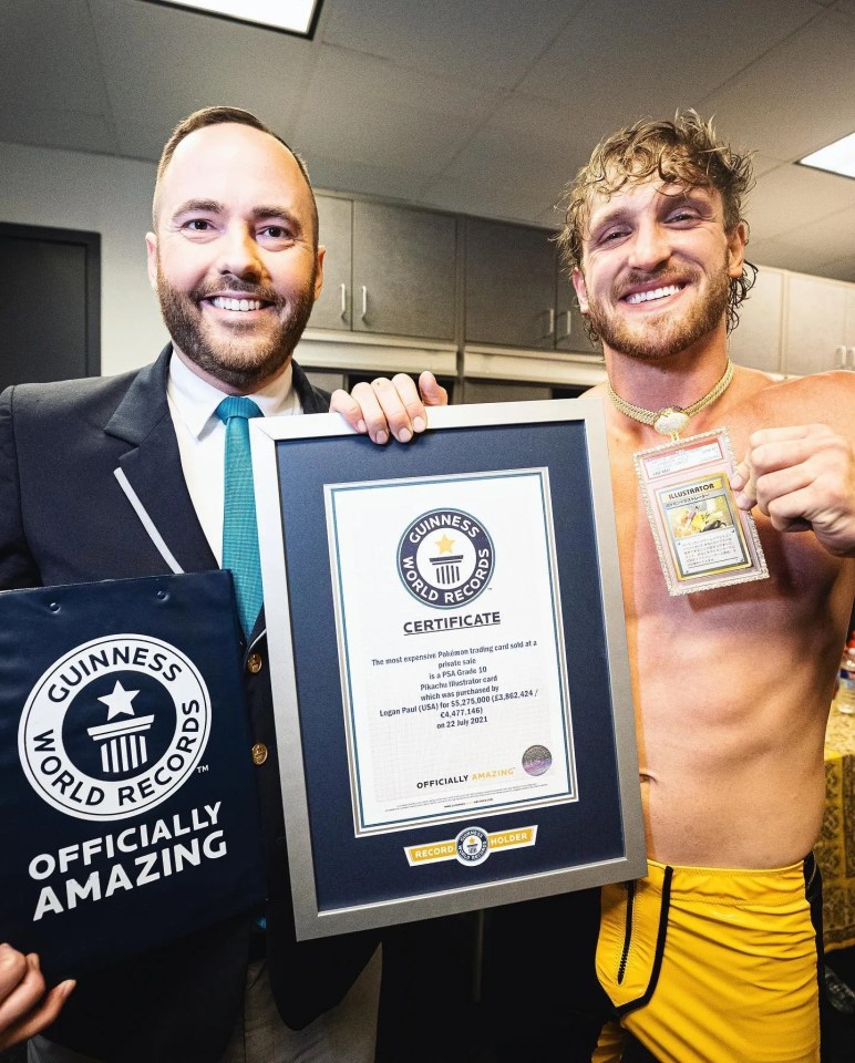 Logan Paul set a new Guinness World Record with his purchase of the card