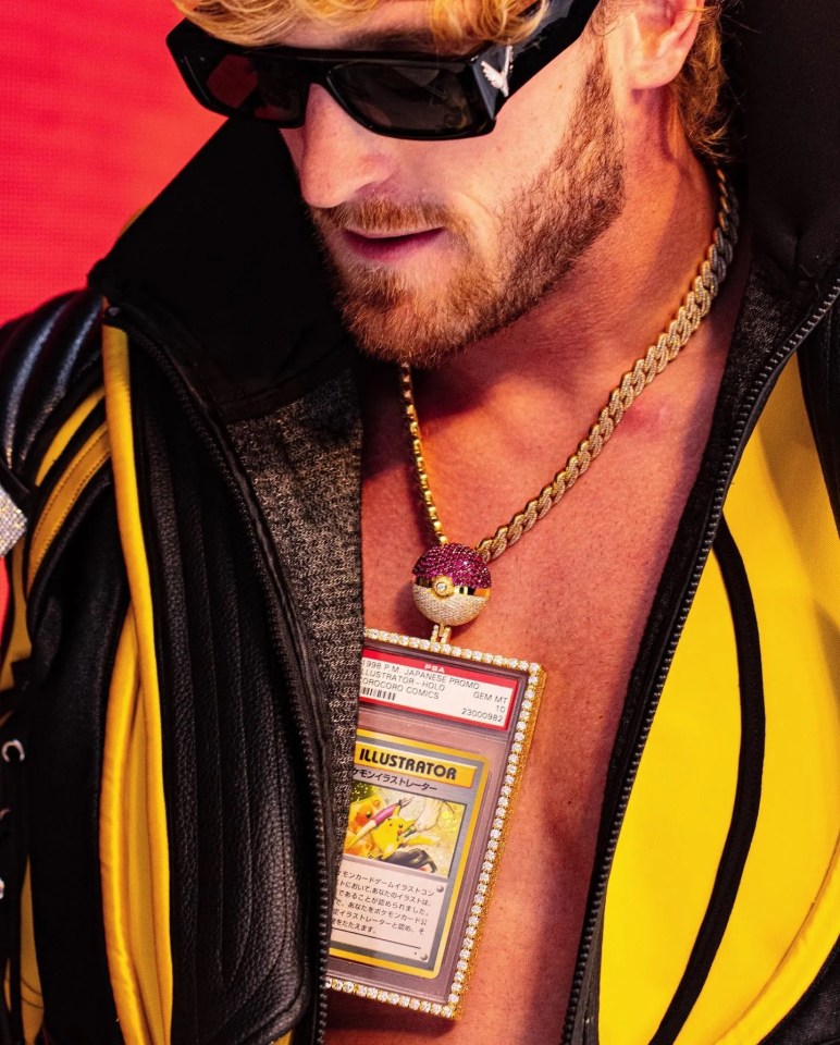 Paul had a £3.8MILLION Pikachu Pokemon card around his neck for his WWE ring walk