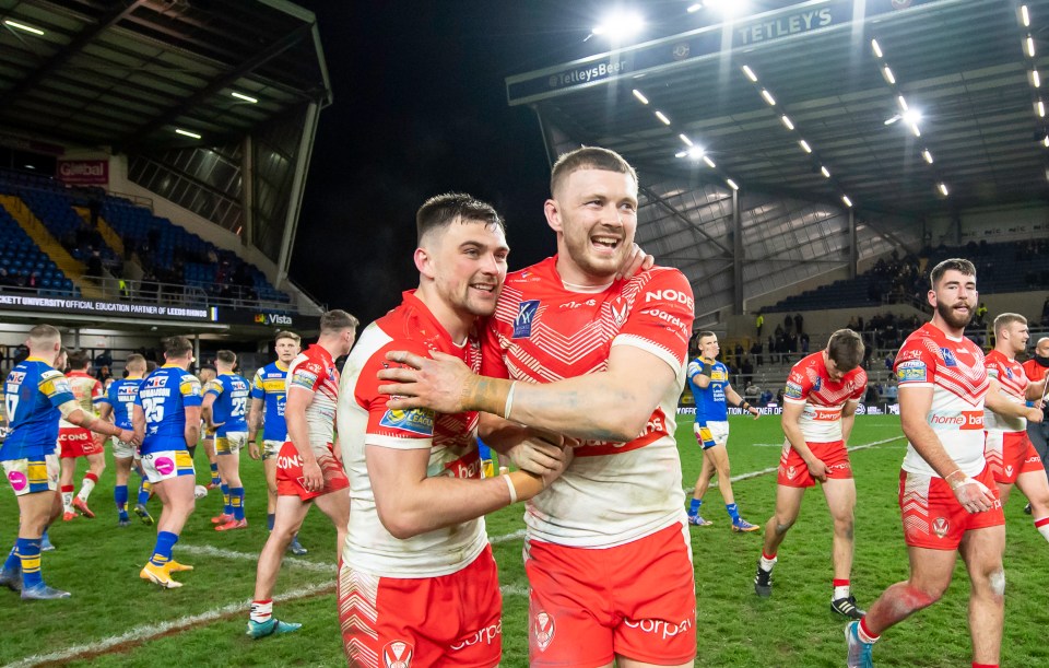 Lewis Dodd (left) revealed he had an offer to sign for Sale RU before committing to St Helens