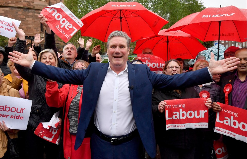 Sir Keir Starmer was trying to celebrate like he had won the Champions League.