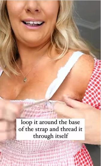 The clever trick meant that Lottie's bra straps were concealed from view