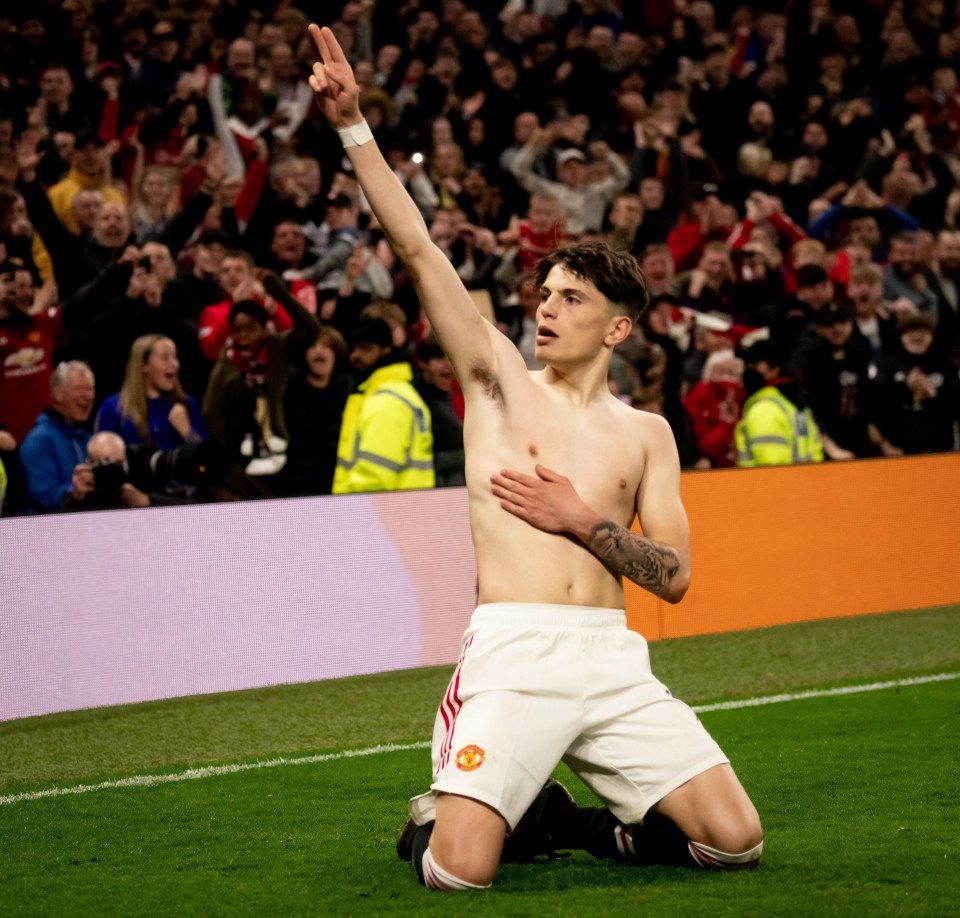 Garnacho was cheered on by around 70,000 fans inside Old Trafford