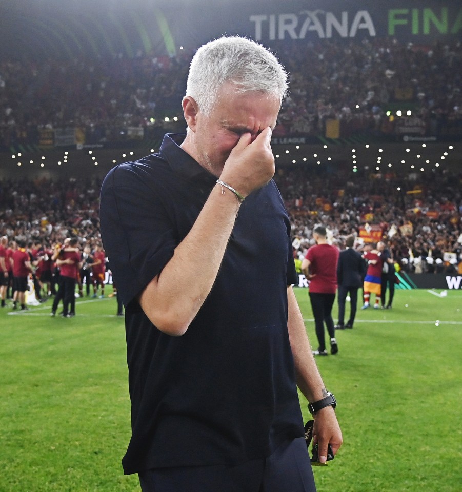 Jose Mourinho wept once again as Roma won the Europa Conference League