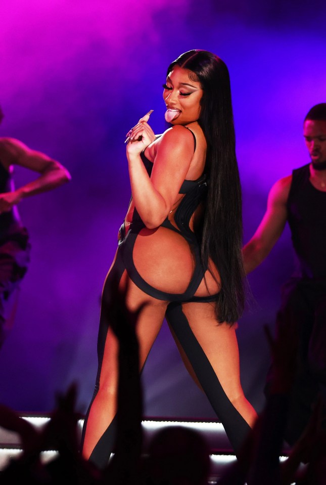 Megan Thee Stallion clearly stuck to the theory that less is more for her stage costume