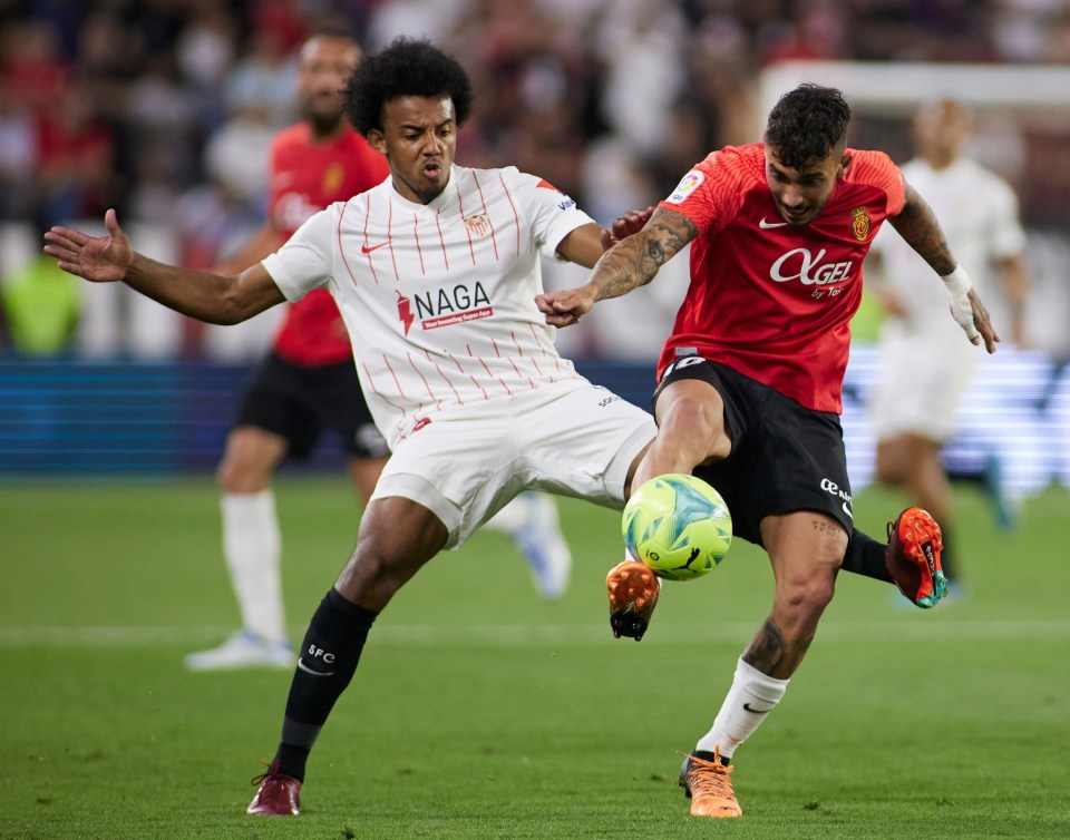 Jules Kounde, left, is expected to join Chelsea from Sevilla this summer