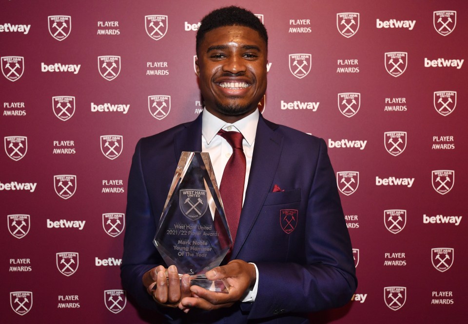 Johnson won the Mark Noble Young Hammer of the Year award