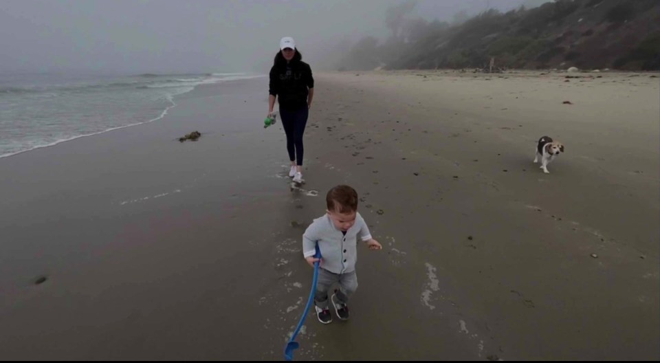 Harry has previously shared clips of Meghan and Archie enjoying life on the beach