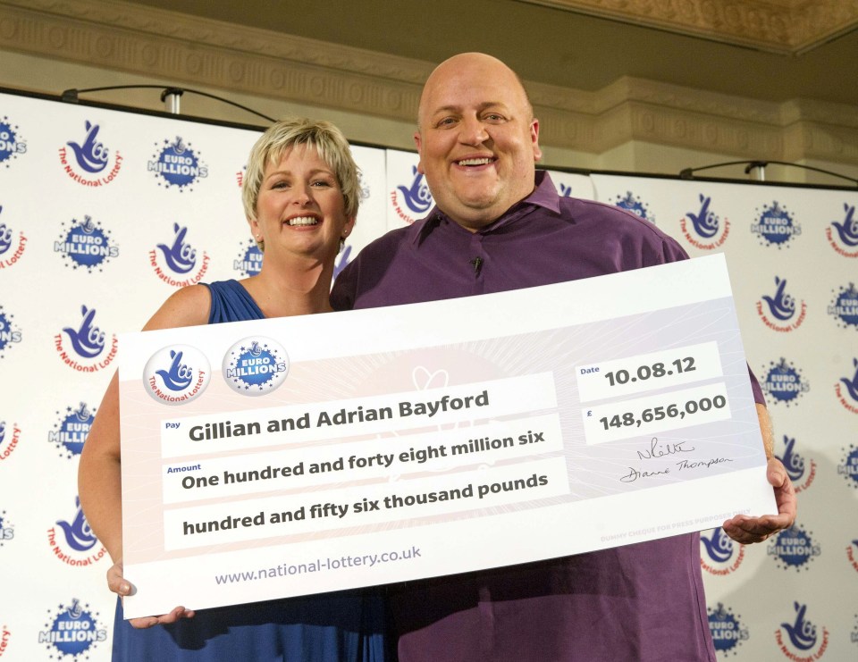 Adrian and Gillian Bayford won £148million