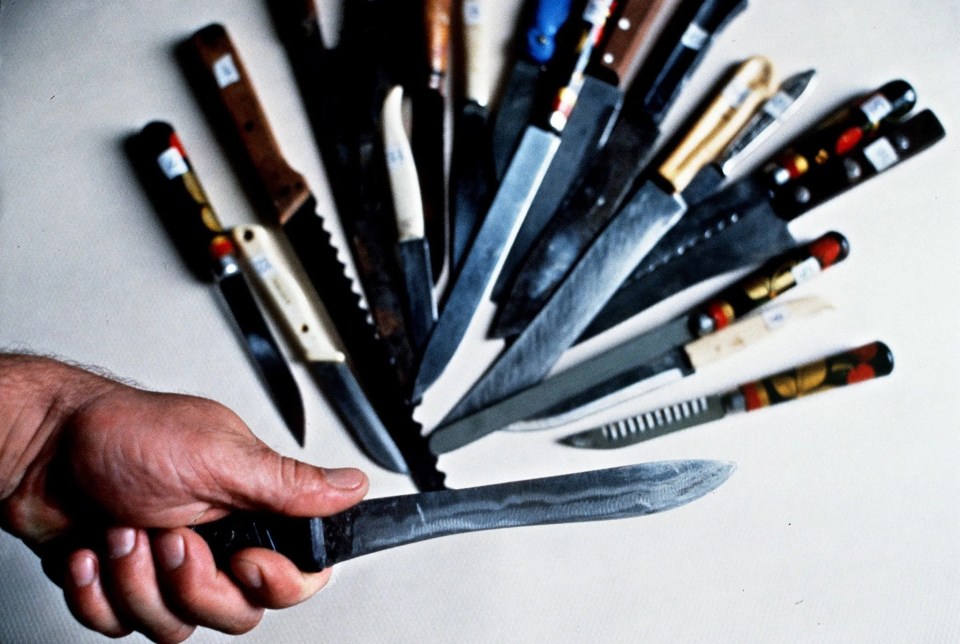 A picture shows the murder tools Chikatilo used to slaughter his innocent victims with