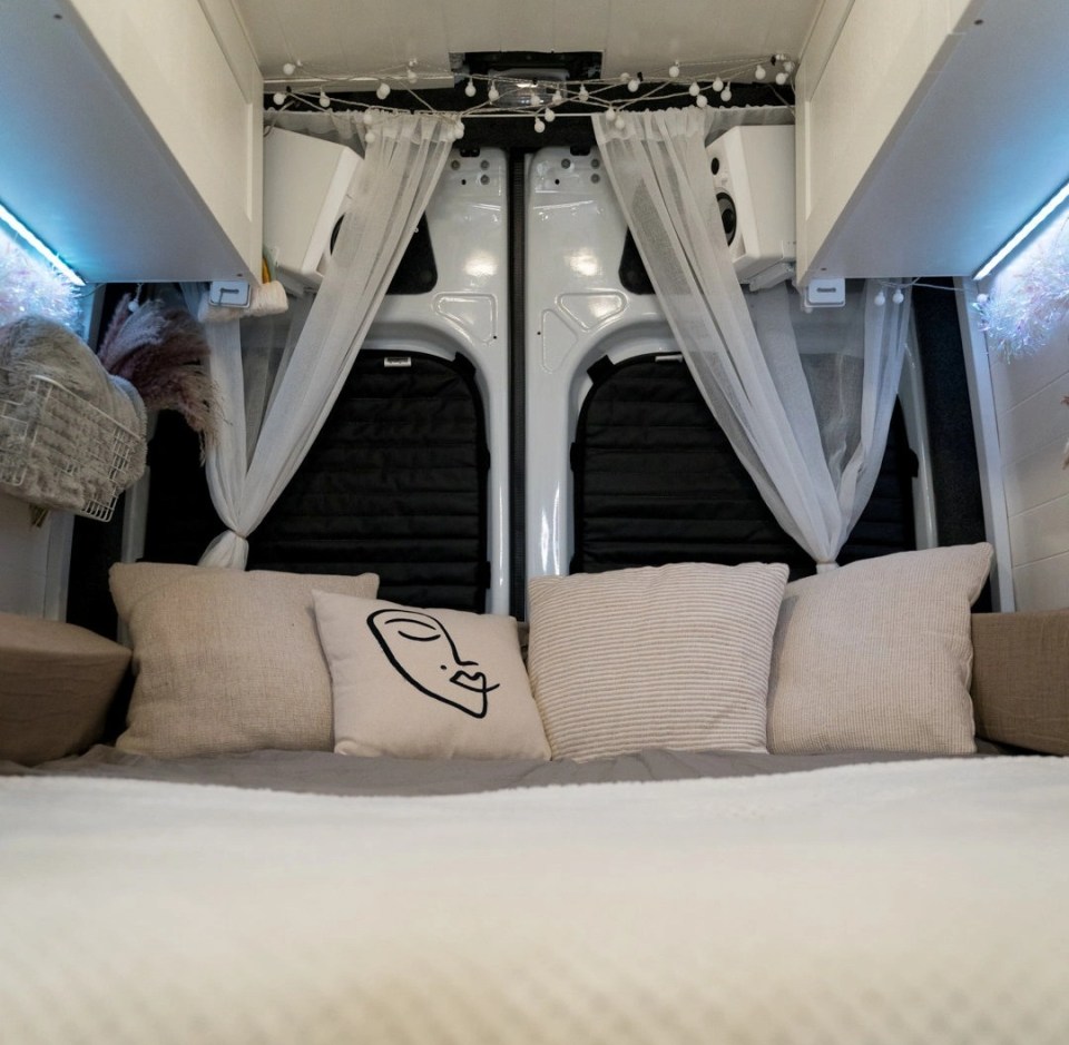 The van even features a king-sized bed