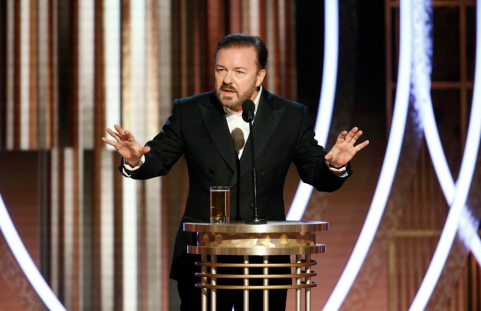 Ricky Gervais didn't hold back while presenting the Golden Globes in 2020