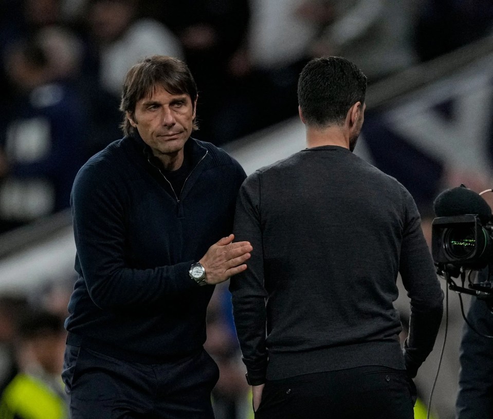 Antonio Conte fumed at Mikel Arteta after his Spurs side beat Arsenal 3-0