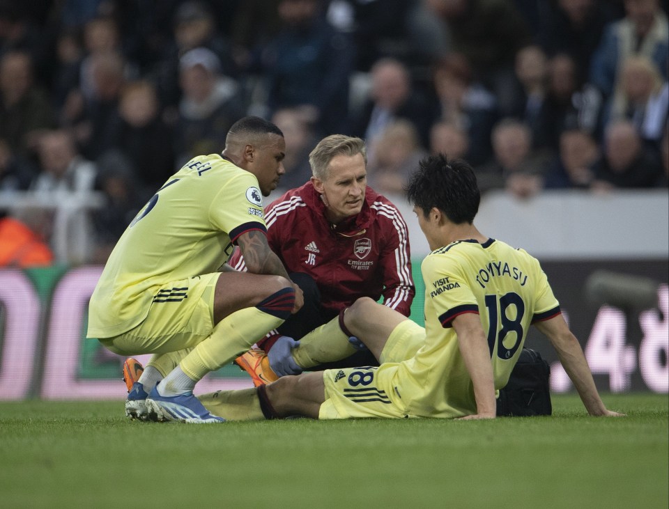 Tomiyasu was forced off against Newcastle on Monday