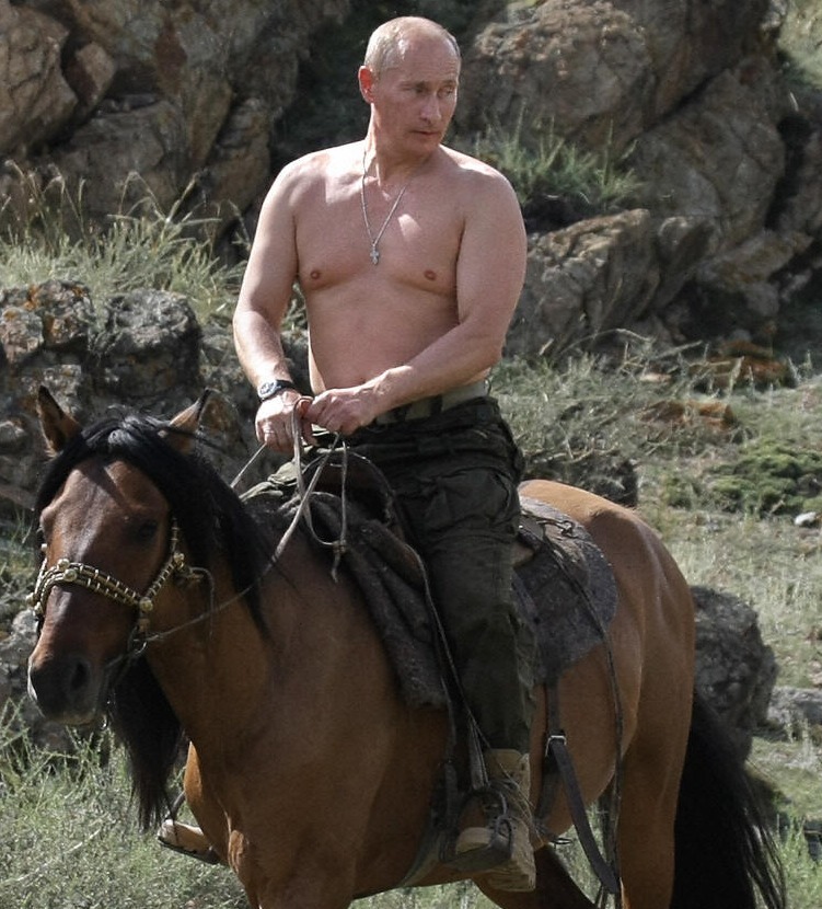 2009: The iconic picture of Putin riding a horse topless has become an enduring image