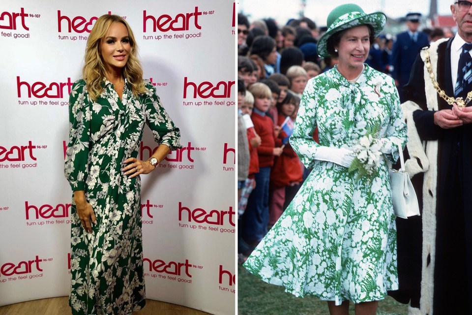 Amanda, 51, clearly loves Her Maj’s style too, judging by the demure floral dress she wore to her Heart radio show in 2019