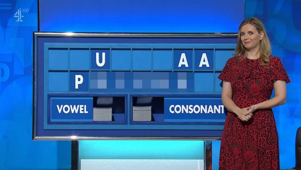 Rachel was left red faced on Countdown when board spelled out VERY rude word