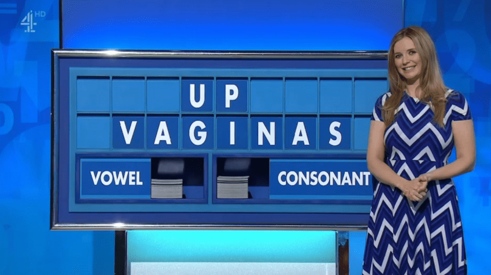 Rachel Riley giggled at this spelling on today's Countdown