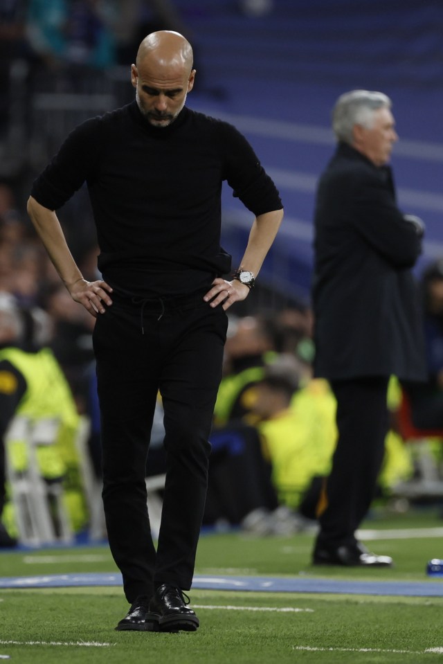 Pep Guardiola witnessed his side capitulate at the Bernabeu