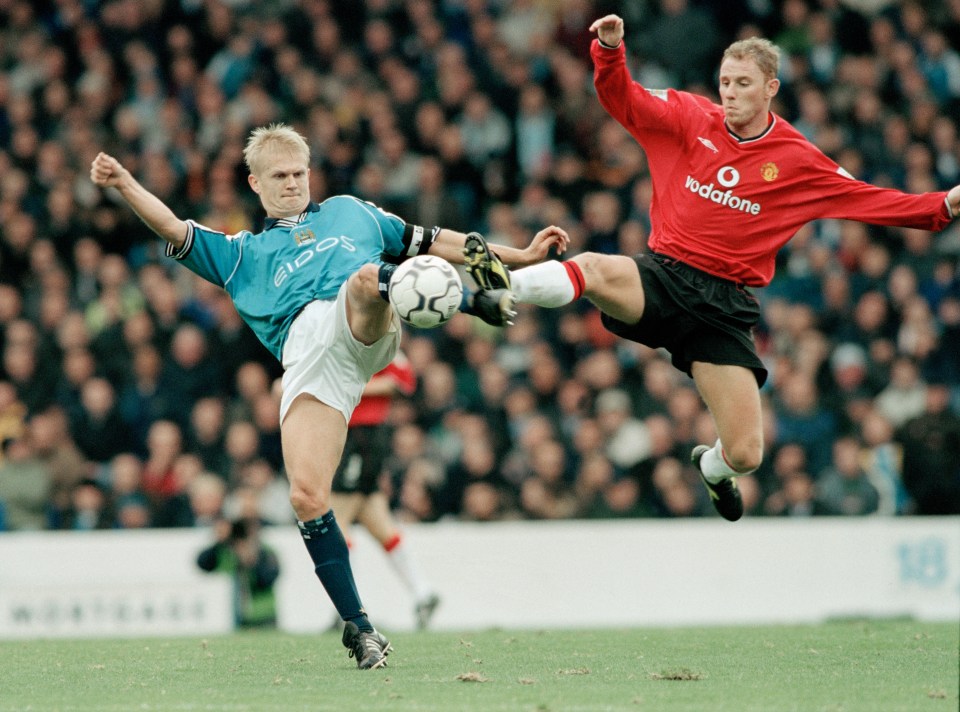 Alf-Inge Haaland in action for Man City at Maine Road in 2000