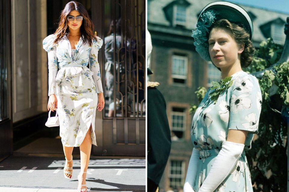 Priyanka wore a floral dress similar to the Queen's