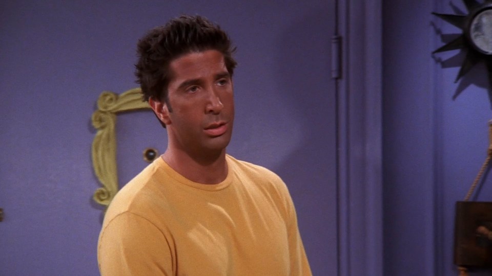 Ross Geller from Friends with a spray tan.