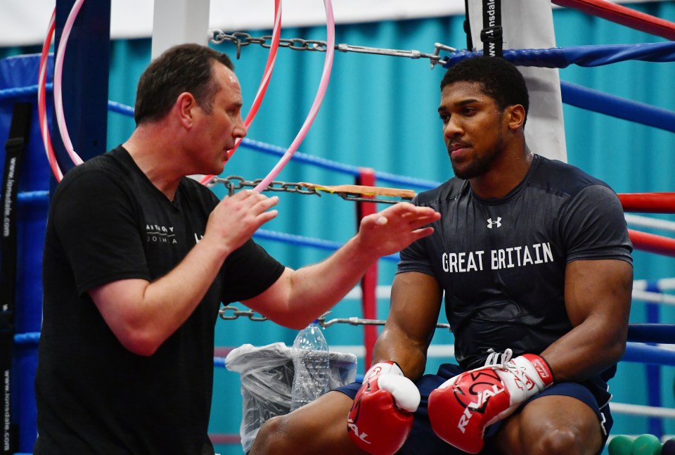 Anthony Joshua pictured with former coach Rob McCracken