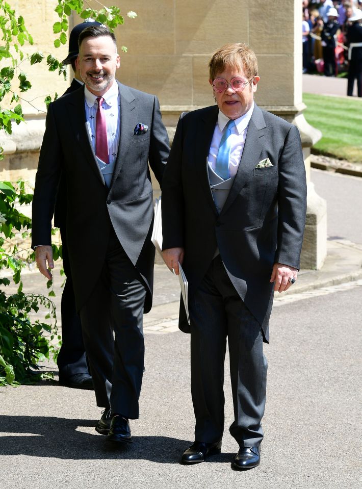 David Furnish, pictured with Elton at Harry and Meghan's wedding, was an executive producer on Pearl