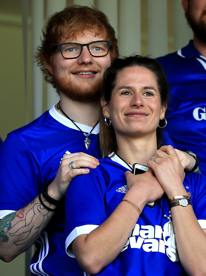  Ed Sheeran with his wife and mother of his kids, Cherry Seaborn