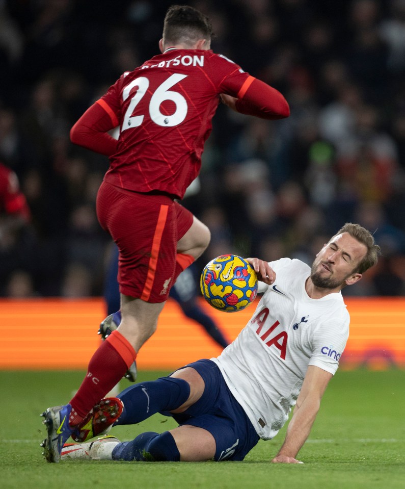 Harry Kane was not sent off for this tackle on Andy Robertson