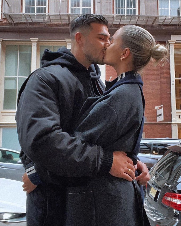 Tommy and Molly-Mae kissing in New York in a shot she shared on Instagram