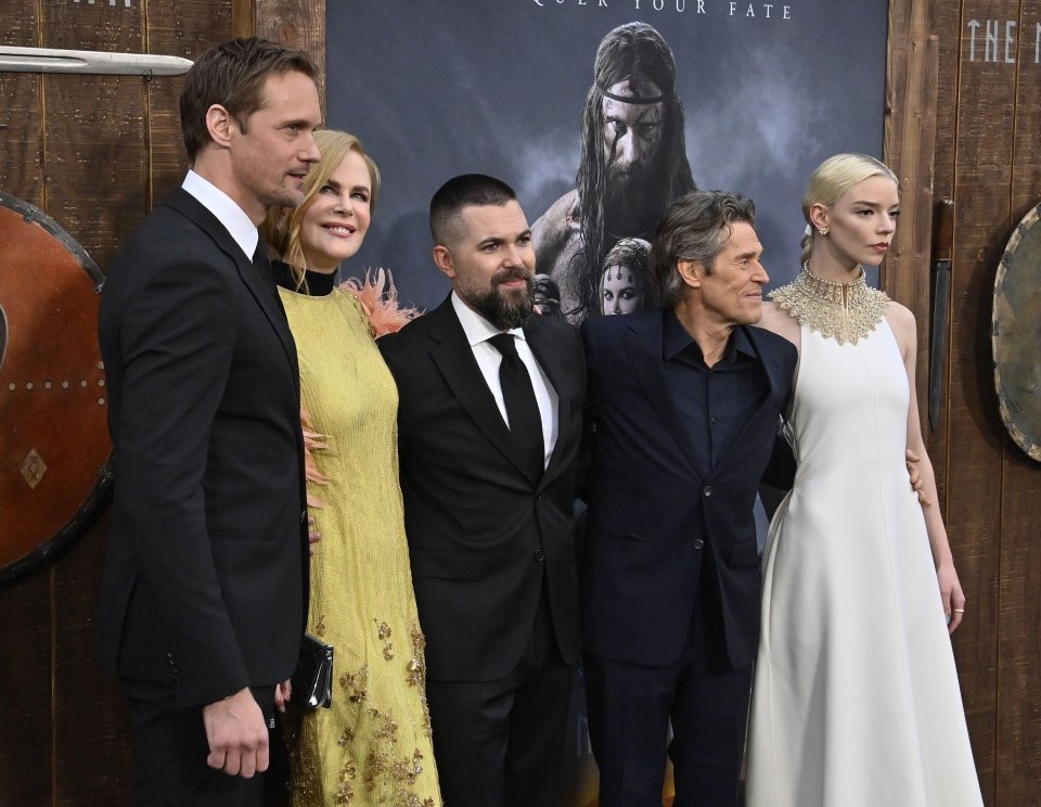 Director Robert Eggers (centre) gathers with cast members Alexander Skarsgard, Nicole Kidman, Willem Dafoe and Anya Taylor-Joy for The Northman premiere