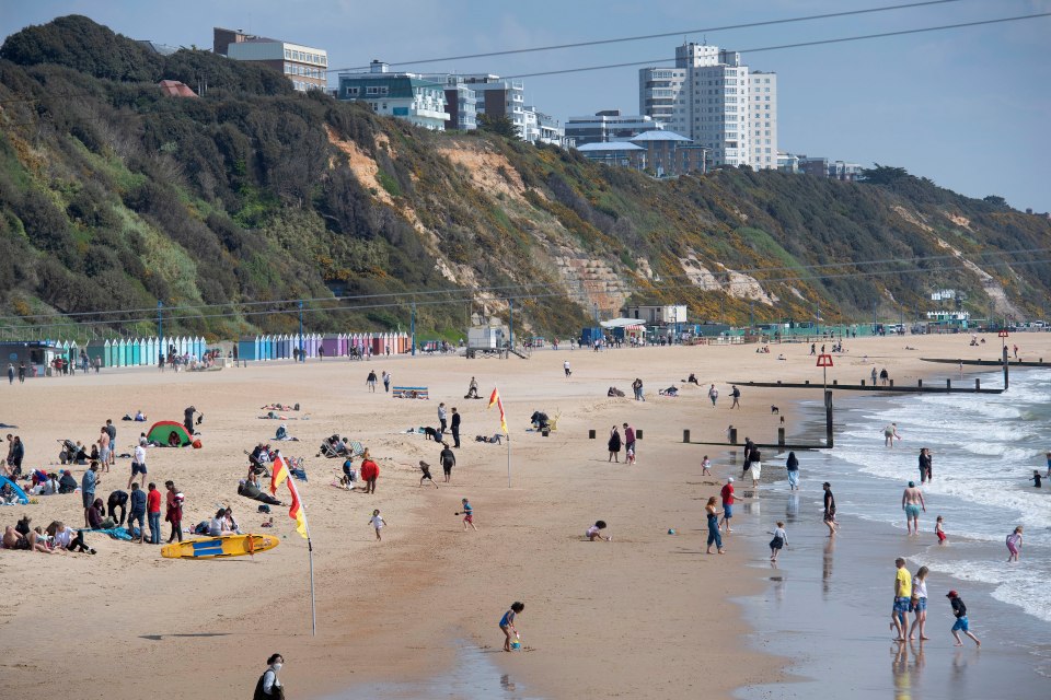 Brits will hit the road to visit beaches like Bournemouth Beach on Meltdown Monday