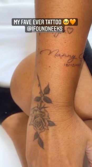 The star recently got a tattoo in memory of her nan