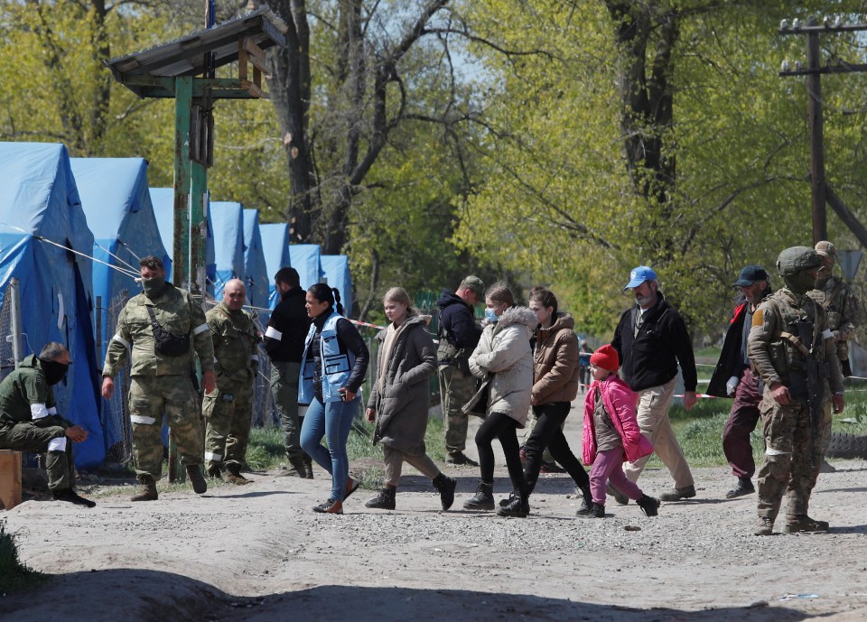 Around 100 civilians escaped the Azovstal 'Alamo' in an evacuation from blitzed port city Mariupol