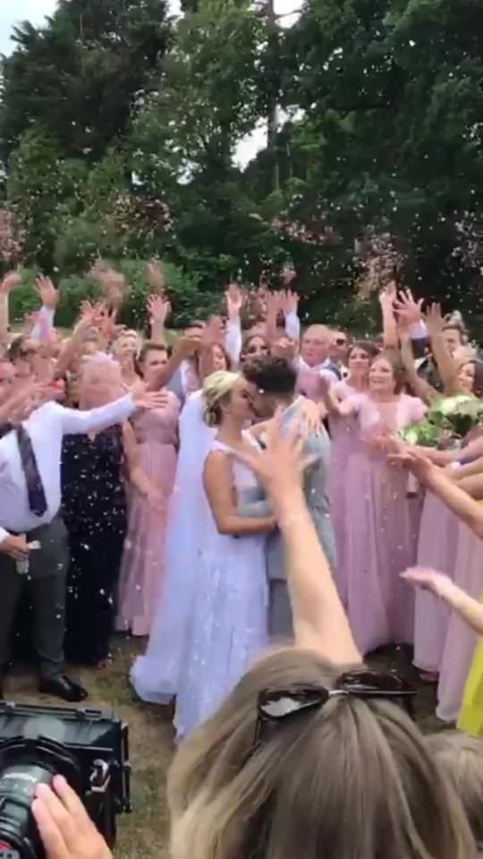 The heartbreaking video showed a tender moment of them kissing after their wedding