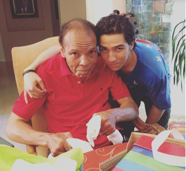 Nico poses with his late, great granddad Muhammas Ali