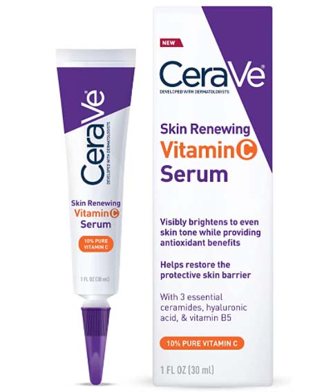 CeraVe Vitamin C Serum with Hyaluronic Acid is ten per cent pure vitamin C