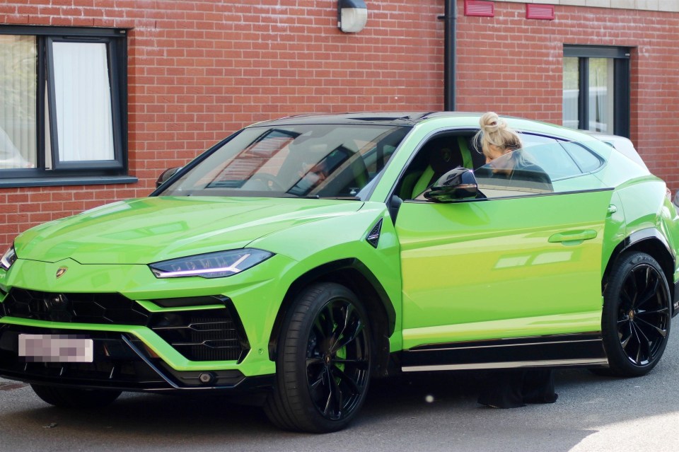 The star also drives a lime-green Lamborghini with her mega-money