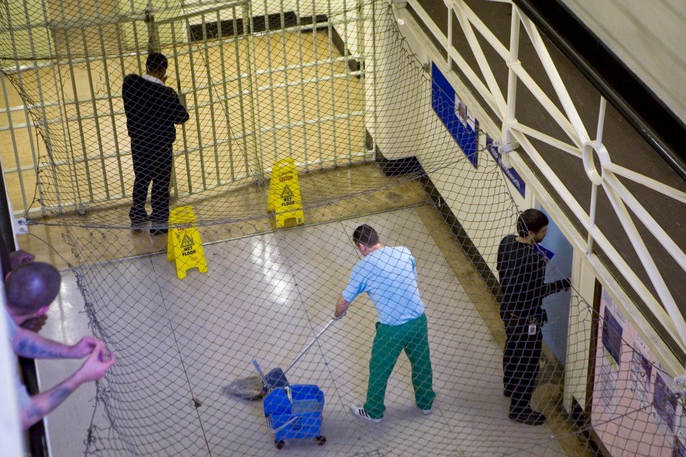 Litter and food were thrown from cell windows