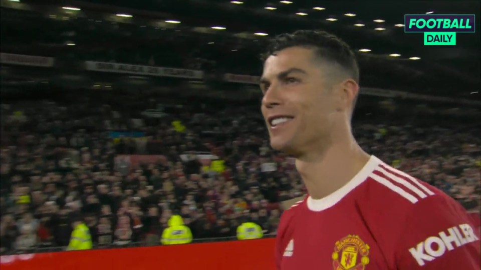 Cristiano Ronaldo was being followed by the camera during his lap of honour at Old Trafford