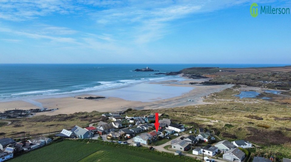 The property is just a short stroll from Gwithian Sands in Cornwall