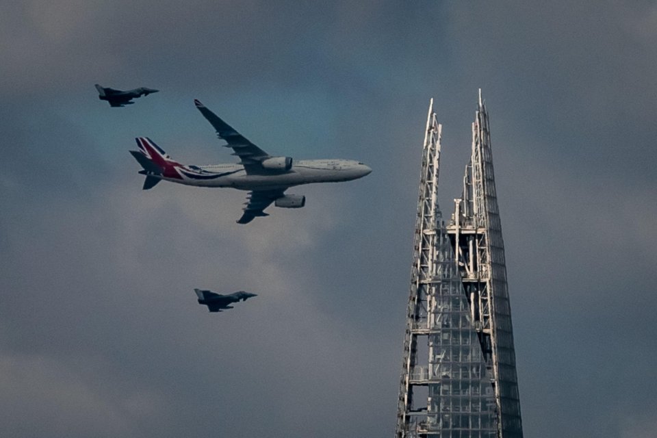 There was panic in London this morning after two RAF jets were seen flying alongside a bigger plane. Luckily, there's a simple explanation